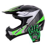 Zorax ZOR-X19 Green XS (47-48cm) PREDATOR Kids Motocross Motorbike MX Helmet ECE 2206 & Gloves S(5cm)