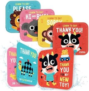 merka Baby Bath Books for Toddler Waterproof Bathtime Books 4 Floatable Plastic Books Thank You Sorry Hi Bye Please Waterproof Bath Books for Toddlers
