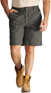 CHRONOLINE Men's Work Utility Shorts Heavyweight Cotton Water-Repellent Canvas Mid-Rise Regular Fit Carpenter Shorts, Charcoal Gray, 34