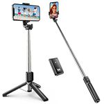 ATUMTEK 1m Selfie Stick Tripod, Extendable Bluetooth Selfie Stick with Wireless Remote for iPhone 13/13 Pro/13 mini/12/11/11 Pro/XS/XR/X/8/7 Plus, Samsung, Huawei, Google, LG, Sony Smartphones, Black