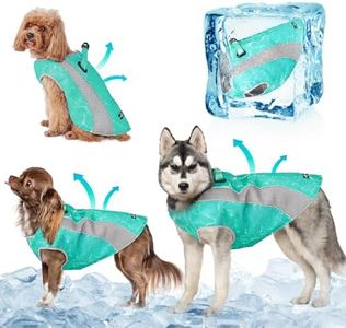 TOPSOSO Gilet Rafraichissant Chien Manteau Rafraichissant pour Chien en Soie Glacée avec Double Fermeture à Glissière Ajustable et Boucle en D Gilet Rafraîchissant pour Chien Extérieur Soleil(Vert XL)