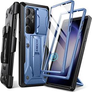 Tongate for Samsung Galaxy S23 Ultra Case, [Bulit-in Slide Camera Cover & Screen Protector] [2 Front Frame] Military Grade Shockproof S23 Ultra Phone Case with Kickstand & Belt-Clip 6.8", Blue