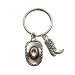 Western Country Keychain Cowboy Hat Key Ring Accessories Boot Keychain, Punk Jewelry