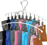 NIIVIIN Legging Organizer for Closet Hanging – High Strength 10-Clip Rubber Coated Stainless Steel, Legging Hanger for Jeans, Skirts, Shorts, Yoga Pants Hanger, Multi Pants Hanger, Value Pack of 2