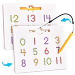 Gamenote Magnetic Number Tracing Board, 2 in 1 Double Sided Numbers 1-20 Writing Board for Toddlers & Kids, Preschool Handwriting Learning Toys, Educational Math Manipulatives