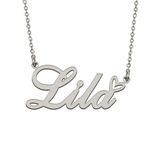 HUAN XUN Customized Stainless Steel Kids Name Pendant Necklace Gifts for Mum New Mom Lila