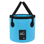 iGreely Folding Bucket - Foldable Camping Storage Container Collapsible Bucket 12L 15L 20L Portable Lightweight Pail for Camping Traveling Hiking Fishing Boating and Gardening (Blue(20L))