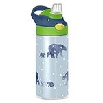 Polar Bear Water Bottle with Straw 