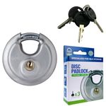 Moving & Storage - 70mm (2.75") Supreme Security Disc Lock with Tamper Resistant Design All Weather Reliability and Anti Pick Technology (Three Keys Included)