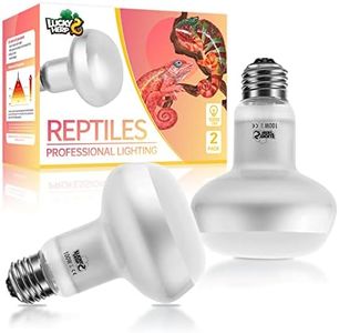 LUCKY HERP Intense Heat Lamp Bulbs for Reptiles 100W 2 Pack, UVA Daylight Reptile Heat Lamp, Reptile Basking Heat Light Bulb for Amphibian, Tortoise, Bearded Dragon, Lizard, Turtle, Snake Heating Use