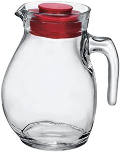 Bormioli Rocco Sangria Glass Table Jug with Lid, 1.5 Liter Capacity, Red