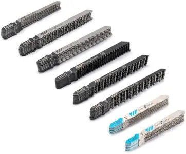 WOODSTARTER 80 Piece T-Shank Multi-Purpose Jigsaw Blades Set with Storage Case, Made with HCS/HSS, Assorted T-Shank Jig Saw Blades for Wood, Plastic and Metal Cutting(JSB80A)