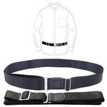 2 Pieces Belt Style Shirt Stays Garters for Men Women Adjustable Shirt Holders for Shirt Tucking Non-slip Anti-wrinkle (Black)
