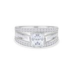 Ornate Jewels 925 Silver Princess Cut CZ American Diamonds Solitaire Ring for Women and Girls | With Certificate of Authenticity & 925 Stamp | Life-time Warranty*