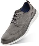 Cestfini Grey Mens Dress Shoes Casual Oxford Shoes Dress Sneakers Comfortable Business Wingtip Brogue Office Shoes XXDX003M-RT-US-GREY-13