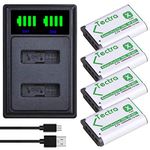 Tectra 4-Pack NP-BX1 Battery and LED Dual Charger for Sony ZV-1 ZV1 Cyber-Shot DSC-HX80, HX90V, HX95, HX99, HX350, RX1, RX1R II, RX100 (II/III/IV/V/VA/VI), FDR-X3000, HDR-AS50, AS300