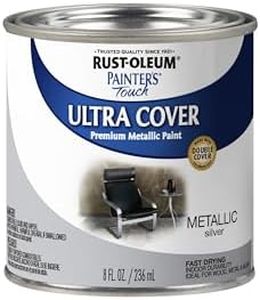 Rust-Oleum 240288 Paint'er's Touch Brush Interior Paint, 8 Fl Oz (Pack of 1), Metallic Silver, 11