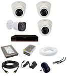 CP Plus 2.4MP CCTV Cameras and 4Ch HD DVR Kit with 3 Dome and 1 Bullet Camera 1TB Hard Disk 4 CH Power Supply 90 m Wire Bundle BNC and DC Connectors