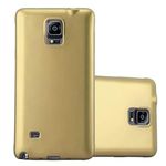 cadorabo Case works with Samsung Galaxy NOTE 4 in METALLIC GOLD - Shockproof and Scratch Resistant TPU Silicone Cover - Ultra Slim Protective Gel Shell Bumper Back Skin