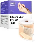 AWD Silicone Scar Sheets for Surgical Scars - Pre-Cut Medical Grade Silicone Scar Tape for C Section, Tummy Tuck Tape - Silicone Skin Patches After Surgery Must Haves (1.6" x 120" Pre-Cut Roll)