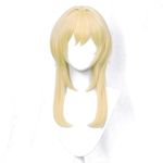 COS anime games Genshin Impact female protagonist Lumine character wig Bright gold women's replacement wig women's short hair Christmas Halloween Comic Exhibition cosplay wigs Attached wig cap