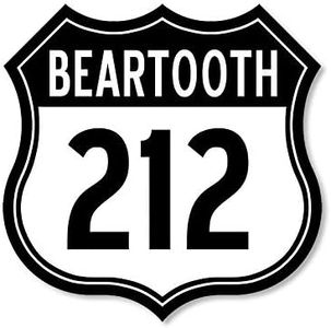Beartooth 212 Sign Shaped Sticker (Motorcycle Ride Biker Road Route Highway Sign Shaped)