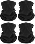 4 Pieces Winter Neck Warmers Fleece Gaiter Windproof Face Covering (Black, Medium)