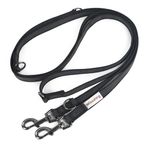 Wisedog 3m Black Double-Ended Rubberised Dog Lead Lightweight Hands Free Lead for Dog Non-Slip Hands Free Dog Lead Fit for Walking Running Camping