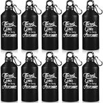 10 Pcs Employee Appreciation Gifts Thank You for Being Awesome Water Bottle 20 oz Aluminum Water Bottle Lightweight Sport Tumbler with Twist Cap Buckle Inspirational Gifts for Coworker(Black)