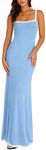 PRETTYGARDEN Women's Maxi Dress 2025 Summer Casual Spaghetti Strap Bodycon Long Holiday Beach Dresses(Light Blue,Medium)