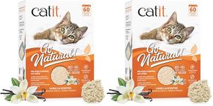 Catit Go Natural Pea Husk Clumping Cat Litter, Tofu, Vanilla 5.6 kg, Dust Free & Lightweight Cat Litter, Easy to Scoop Litiere Pour Chat (Pack of 2)