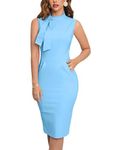 MUXXN Women's Audrey Hepburn Style Cute Little Black Dresses High Waist Bodycon Homecoming Dress, Airy Blue, Large