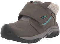 KEEN Big Kid's Kootenay 4 Mid Height Insulated Waterproof Snow Boots, Steel Grey/Porcelain, 5 Big Kid's US