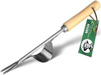 Betus Manual Hand Weeder - Bend-Proof Leverage Base for Super Easy Weed Removal & Deeper Digging - Sturdy Chrome Plated Steel - Compact Garden Weed Puller Tool for Yard Lawn and Farm