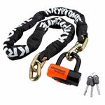 Kryptonite 999522 Black 12mm x 66" (1217) New York Chain and Evolution Series-4 Orange 14mm Disc Lock