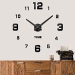 Mintime Modern Frameless DIY Wall Clock Large 3D Wall Watch Mirror Numbers for Living Room Bedroom Kitchen