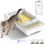 Self Cleaning Cat Litter Tray Automatic Litter Box, Fully Open Extra Large Space Electric Litter Tray with APP Control, Smart Robot Litter Box for Multiple Cats, Anti-Pinch, Odour Control