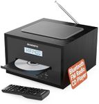 Home Stereo System with CD Player Bluetooth & Radio | 40W FM Radio, Solid Wood Build, 30 Presets, and Dual Alarm | Multi Format Support, CD Player for Home, Compact Music System | Oakcastle Hifi400