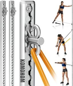 KOMOHOM Adjustable Resistance Band Wall Anchor with Auto‑Lock, Wall Mount System for Exercise Bands, Strength Training & Physical Therapy Suspension Training Equipment