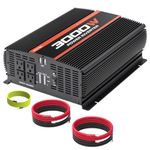 POTEK 3000W Power Inverter 4 AC Outlets 12V DC to 110V Car with 2 USB Port