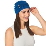 The Headscarves Women's Bamboo Viscose Iris Cap Free Cap Chemo Hair Loss (HS122_Classicblue)