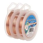 BENECREAT 3 Rolls Jewelry Wire 18 Guage/22 Gauge/28 Gauge Tarnish Resistant Copper Wire for Beading Crystal Wrapping Ring Making and Other Jewelry Crafts