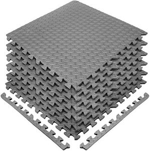 Sivan Health and Fitness® Puzzle Exercise Mat EVA Foam Interlocking Tiles—Protective Flooring for Gym, Garage Flooring, Playroom, Workshop, Basement, and More (Grey)