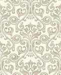 BHF FD41706 Wentworth Damask Wallpaper - Cream/Gold