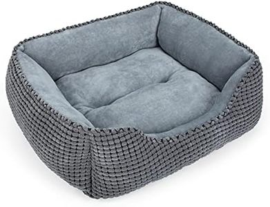 MIXJOY Dog Bed for Large Medium Small Dogs, Rectangle Washable Sleeping Orthopedic Pet Sofa Bed, Soft Calming Cat/Puppy Beds for Indoor Cats, Anti-Slip Bottom with Multiple Size (20'', Grey)