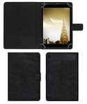 Acm Multi Protective Leather Flip Case with Viewing Stand Compatible with Micromax Canvas P802 Tab Tablet Front & Back Cover Royal Black