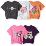 T2F Girl's Solid Regular Drop Shoulder T-Shirt (GLS-TSRT-20_Multicolor 2