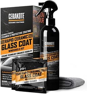 CERAKOTE® Rapid Ceramic Glass Coat Windshield Kit (8 oz Bottle)– Max Strength Rain Repelling Coating – Easy to Apply – Includes Glass Cleaner – Long Lasting Ceramic Formula – Maximum Water Shedding