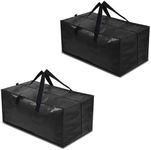 2 Pack Moving Bags, Heavy Duty Extra Large Storage Bags, Moving Supplies Boxes, College Dorm Room Essentials, Clothes Storage Bins Packing Bags with Backpack Handles Zipper Compatible with IKEA Cart