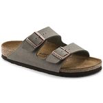 BIRKENSTOCK ARIZONA Birko-Flor Nubuck Wide, Unisex Adults' Sandals, Grey (Stone), 9.5 UK (44 EU)